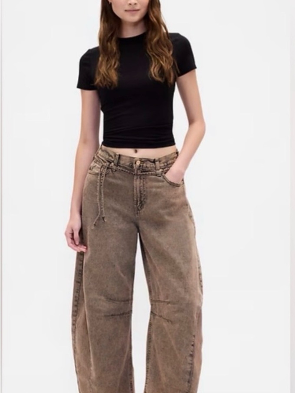 GAP Ultra Soft Horseshoe Barrel jeans Washed Brown